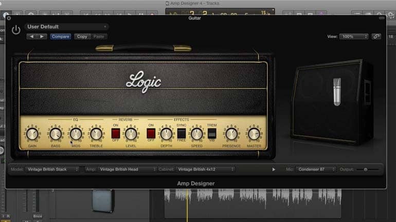 logic guitar amps