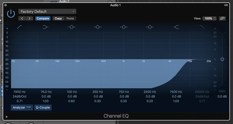 high pass filter eq