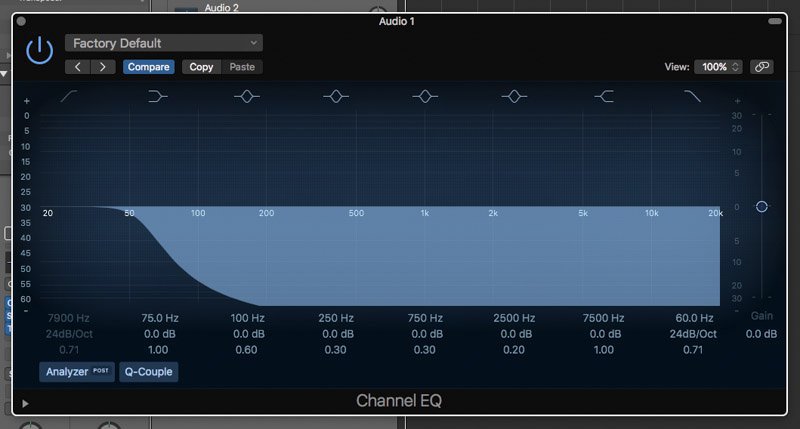 low pass filter eq