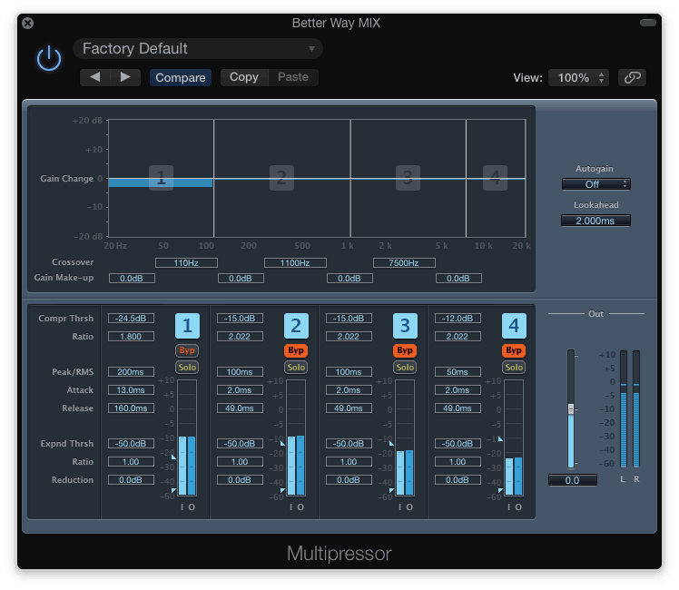 compressing low end with a multiband compressor