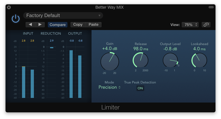 logic pro limiter