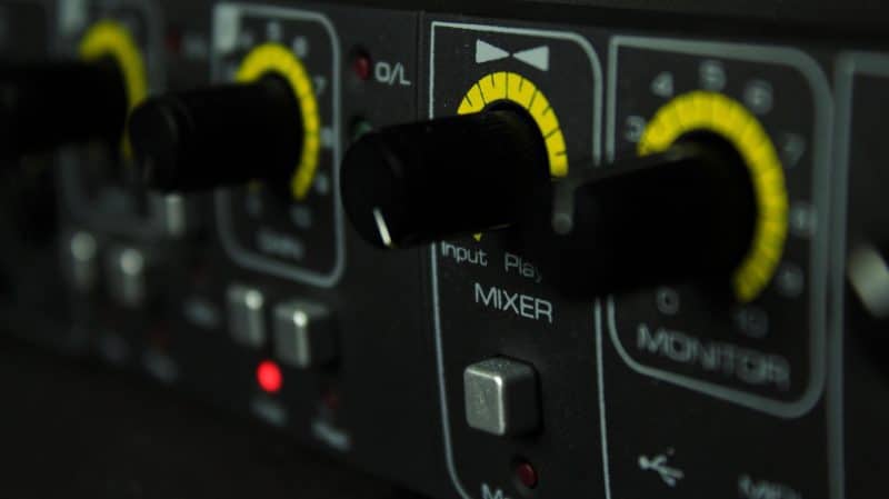 bouton de mixage d'interface audio